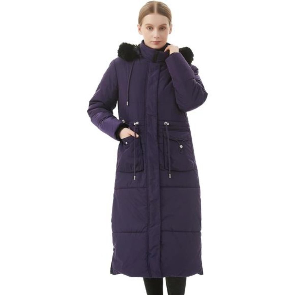 Women's Long Winter Puffer Coat Waterproof Warm Maxi‎ Down Jacket  Removable